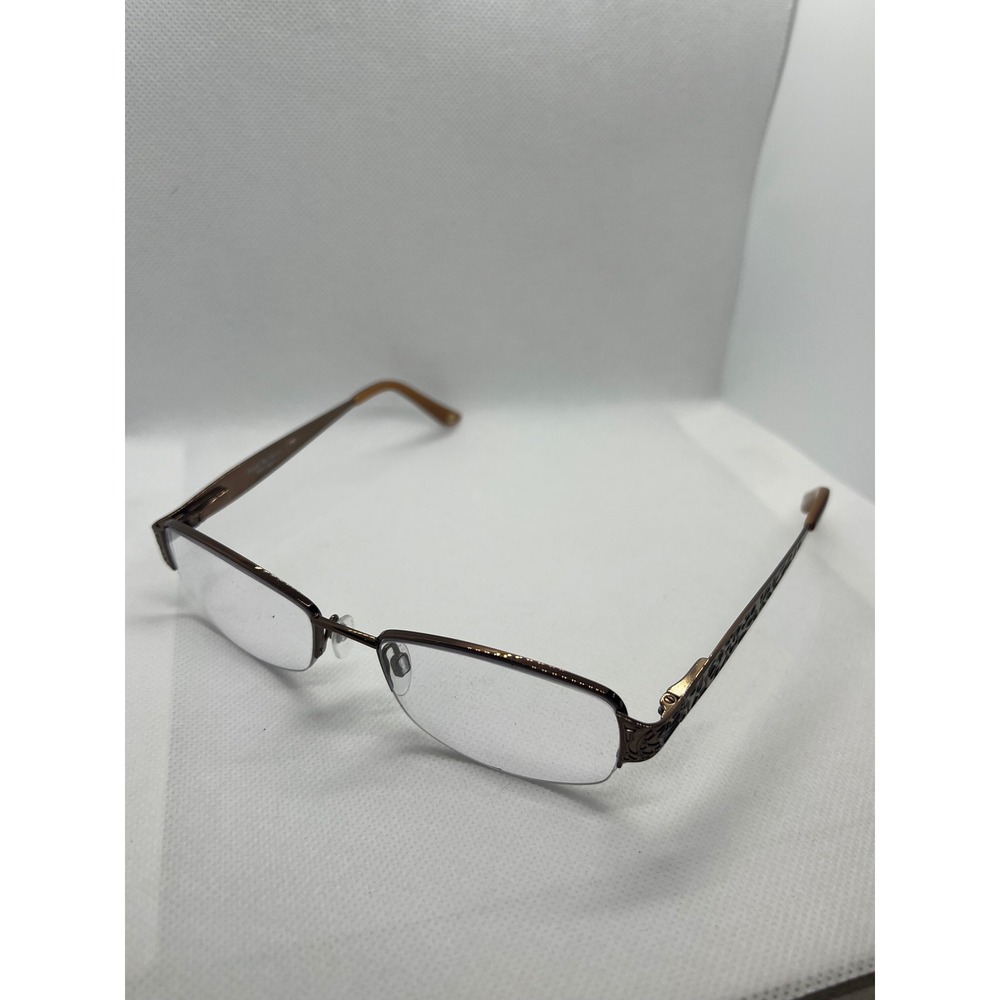 Isaac Mizrahi Glasses Frames‎ Designer Eyeglasses Brown Floral Detail 17-135
